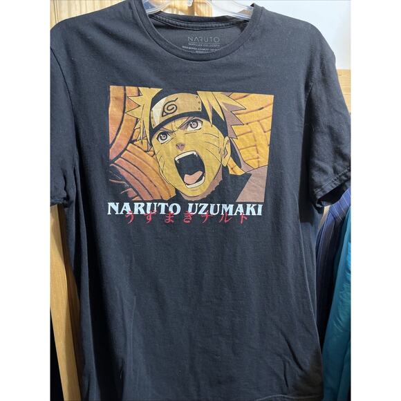 Naruto Shippuden Collection Tee Naruto Uzumaki Yell Black T Shirt Men's Sz Large - Picture 2 of 8